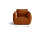 Velvet Armchair, "Nimes", 1 Seat, 95.5x87x80 Made in Europe