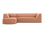 Velvet Modular Left Corner Sofa, "Siena", 4 Seats, 273x180x69 Made in Europe