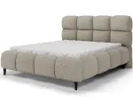 Giberio bed 160x200 with metal bed frame and storage compartment, brown boucl&eacute;, Minimalist, Brown