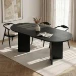 Pikendatav s&ouml;&ouml;gilaud, Hanah Home, must puit, 160 x 75 x 90