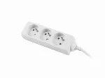 Power strip 1.5m white 3xFR, full CU