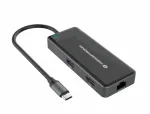 "CONCEPTRONIC 7-1 USB-C->2xHDMI/3xUSB-A/GbE/+ 25cm gr"