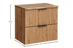 Comad Adel Oak Nature Wotan riputatav vannitoakapp t&ouml;&ouml;pinnaga, 60 cm, liivakarva