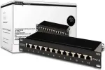 Patch Panel Cat6 12-Port 1U Black