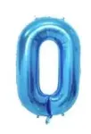 Folio balloon 100cm Number 0 Glossy Blue