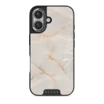 Vanilla Sand - Marble iPhone 16 Case, Elite Dark (MagSafe) / Silver