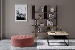 Pouf Monty, roosa, kangas Mat Velvet 63