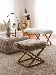 Pouffe Hanah Home Capraz, pruun kuld, 50 x 42 x 40