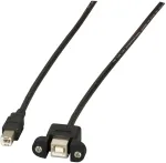 "EFB USB 2.0 pikenduskaabel B-B, sisseehitatud pistikupesa, 1 m, must, klassikaline