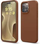 "Soft Silicone Case iPhone 15 Pro" Brown