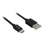 USB 2.0 A &ndash; USB-C kaabel, must, 0,5 m