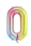 Folio balloon 100cm Number 0 Glossy Colorful