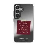 Nothing Changes - Samsung Galaxy S25 Case, Elite Mirror Dark (Magnetic) / Silver