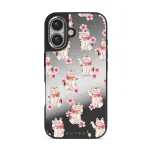 Maneki Neko - iPhone 16 Case, Elite Mirror Dark (MagSafe) / Silver