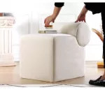 Pouf, Hanah Home, Linburg, kreem, 45 x 56 x 60