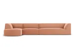 Velvet Modular Left Corner Sofa, "Siena", 5 Seats, 366x180x69 Made in Europe
