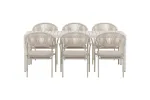 Giardini Table - Beige with 6 Paros Chair - Beige