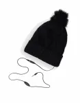 Winter Hat with Built-in Stereo Headphones and Microphone 120cm 3.5mm
