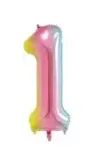 Folio balloon 100cm Number 1 Glossy Colorful