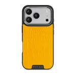 Canary Yellow - Snake Skin iPhone 17 Pro Case, Elite Dark (MagSafe) / Silver
