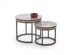 ITAKA set of 2 coffe tables, grey marble / graphite
