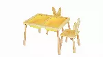 Laste lauakomplekt, Hanah Home, laud ja 2 tooli, kollane
