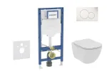 Geberit Duofix paigaldusmooduli komplekt, Tesi WC pehme sulgumisega kaanega ja Sigma01 loputusnupuga, Alpide valge SANI11CD3108