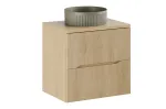 Comad Nordic Cremona Beyond riputatav vannitoakapp t&ouml;&ouml;pinnaga ja eraldi seisva valamu, 60 cm, liivakarva