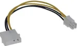 InLine Molex &ndash; ATX/EPS, 4-kontaktiline, 0,2 m, kollane (26632)