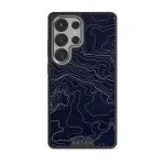 Drifting Shores - Line Art Samsung Galaxy S25 Ultra Case, Elite Dark (Magnetic) / Silver