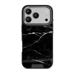 Noir Origin - Black Marble iPhone 17 Pro Case, Elite Dark (MagSafe) / Silver