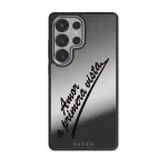 Amor - Samsung Galaxy S25 Ultra Case, Elite Mirror Dark (Magnetic) / Silver