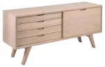 A-Line buffet, tammespoonist t&ouml;&ouml;tasapind, valge, 160x45x72 cm