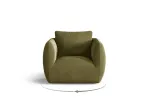 Velvet Armchair, "Nimes", 1 Seat, 95.5x87x80 Made in Europe
