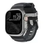 NOMAD Rocky Point Band &ndash; &bdquo;Apple Watch&ldquo; 44 mm&ndash;49 mm (Apple Watch 4&ndash;11, SE 1&ndash;3, Ultra 1&ndash;3) rihm FKM-ist ja titaanist (storm, natural hardware)