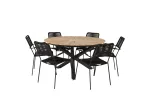 Mexico Dining Table &oslash;140 - Black / Teak+Lindos Armchair - Black Alu / Black Rope_6