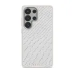 Glacial Desert - White Snakeskin Samsung Galaxy S25 Ultra Case, Elite Light (Magnetic) / Silver