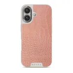 Pink Croco - iPhone 16 Case, Elite Light (MagSafe) / Silver