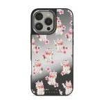 Maneki Neko - iPhone 16 Pro Case, Elite Mirror Dark (MagSafe) / Silver