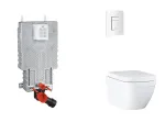 Grohe Uniset &ndash; riputatava elementi komplekt, WC pehme sulgemisega kaanega ja Skate Cosmopolitan loputusnupuga, Triple Vortex, Alpine White SANI15BB3105