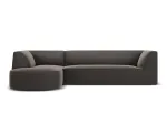 Velvet Modular Left Corner Sofa, "Siena", 4 Seats, 273x180x69 Made in Europe
