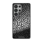 Almond Latte - Cute Samsung Galaxy S25 Ultra Case, Elite Mirror Dark (Magnetic) / Silver