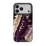 Purple Skies - Marble iPhone 17 Pro Max Case, Elite Dark (MagSafe) / Silver