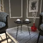 K&uuml;lglaud, Hanah Home, must Valge, 40 x 44 x 40, cm