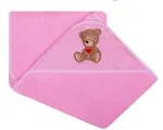 Bathing cover - 217 - TERRY - HAFT -TEDDY BEAR - size 100x100 - PINK