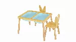 Laste lauakomplekt, Hanah Home, laud ja 2 tooli, sinine