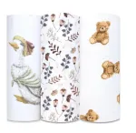 Diaper - MIX SET - 24472 - MUSLIN/ TETRA / FLANNEL- EGA - size 60x80 cm  - nr 5  - BROWN