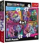 PUZZLE 4-IN-1 &bdquo;MONSTER HIGH&ldquo; &ndash; P&Otilde;NEV P&Auml;EV &bdquo;TREFL&ldquo; 34655 TR
