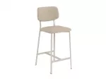 Alison counter stool, Seat beige Basel 24, Base steel matt grey, 2-Pack