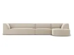 Velvet Modular Right Corner Sofa, "Siena", 5 Seats, 366x180x69 Made in Europe